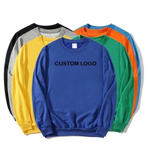 Sudadera de Cuello Redondo con Logotipo Personalizado para Hombre, Sudadera de Algodón de Punto de Color Sólido, Corte Regular, Informal de Otoño, Manga Larga - Product Image 3