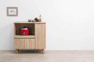 Ensemble d'armoires de cuisine élégantes et élégantes de 90.0*46.5*90.0 cm, panneau de particules/papier MDF laminé/finition PVC Solution de stockage pratique - Product Image 6