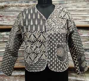 Custom-Made Vintage Kantha Quilted Women's Jackets Winter Recycled Kantha Quilt Stitched <b>Fabrics</b> Waterproof Design Lace <b>Silk</b> - Product Image 4