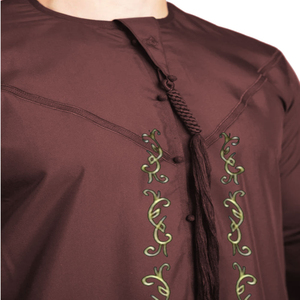 Jubbah Thobe musulman élégant pour homme, logo personnalisé, 2025, coton respirant, broderie, longueur cheville, vêtement traditionnel, tout - Product Image 3