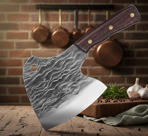 Cuchillo de Carnicero Forjado de Alta Resistencia con Mango de Madera, Cuchillo de Cocina Multiusos para Carnicero y Chef, para Cortar Carne y Huesos - Product Image 2
