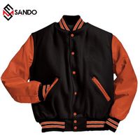 Veste de baseball en cuir PU noir de haute qualité personnalisée, logo en relief, style universitaire, parka réversible imperméable pour homme, été