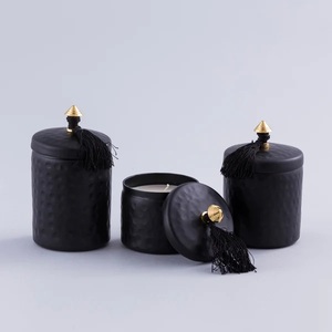 Tarros de velas vacíos de Metal de latón con aspecto de moda, diseño martillado, contenedor perfumado chapado en oro, soporte votivo de Navidad, tapa hecha a mano - Product Image 3