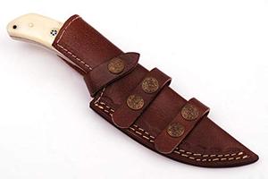Cuchillo de vaquero hecho a mano, personalizado, DIY, con hoja fija, gancho para deshuesar, mango de madera, afilado como una navaja, funda de cuero, cuchillo industrial - Product Image 6