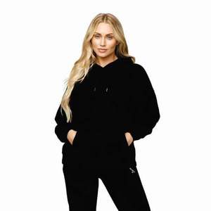 Chándal de manga larga para mujer, chándal de lana de algodón 100% ajustado negro liso, jersey con estampado personalizado, chándal deportivo para mujer - Product Image 2