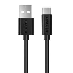 Cable USB-A a USB-C Choetech de 2 m en Negro con Revestimiento de PVC, Tipo-C a Tipo-C, Transferencia de Datos para Computadoras - Product Image 1