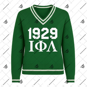 Ropa personalizada de la Hermandad griega Iota Phi Lambda, cárdigan bordado con cuello redondo, suéter universitario, parafernalia griega - Product Image 1