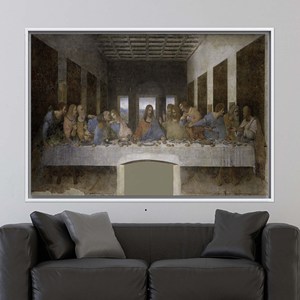Lienzo Impreso: La Última Cena, Decoración de Pared Famosa de Da Vinci, 1 Pieza: Enmarcado en Blanco - Product Image 1