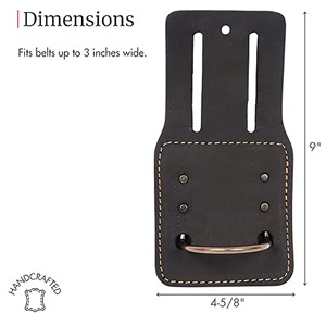 Soporte de martillo de cuero para cinturón-Funda de martillo de cuero de grano superior con bucle de martillo de acero y remaches reforzados de alta resistencia - Product Image 4