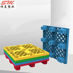 พาเลทพลาสติกแบบด้านเดียว 9 ช่อง รองรับน้ำหนักได้ 0.5 ตัน  แบบ 4 ทางเข้า  สำหรับคลังสินค้าอุตสาหกรรม  โลโก้ปรับแต่งได้  เป็นมิตรกับสิ่งแวดล้อม - Product Image 4