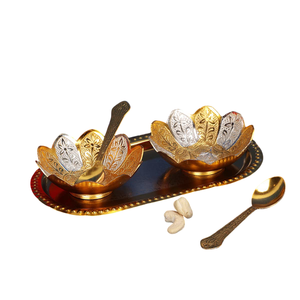 Diseño martillado de forma redonda de metal para bandeja de servicio de comida con bandeja de cena de bocadillo de fruta de metal con acabado de color negro - Product Image 3