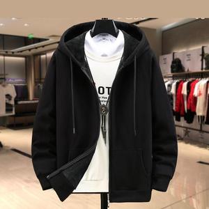Nueva llegada color sólido letra impresa punk manga larga hombres zip up sudaderas con capucha - Product Image 3