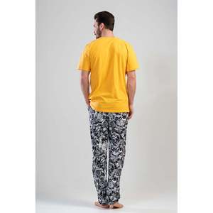 Conjunto de Pijama de Manga Corta para Hombre con Bolsillos y Cierre de Botones, Ropa de Dormir Cómoda - Product Image 1