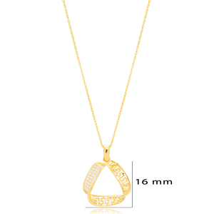 Colgante de plata de ley 925 con piedras de zirconia, colgante único con forma geométrica - Product Image 2