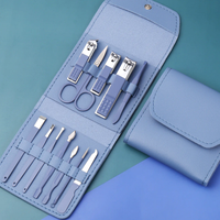 Outil de soin professionnel 12 en 1, coupe-ongles en acier inoxydable, écologique, ensemble de manucure et de pédicure, emballage de couleur personnalisé