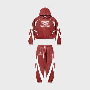 ชุดเซ็ตสองชิ้นผ้าฟลีซสีแดง ดีไซน์ทันสมัย ระบายอากาศได้ดี เหมาะสำหรับฤดูหนาว สไตล์ลำลอง ออกกำลังกาย  คุณภาพพรีเมียม รับผลิตตามแบบ - Product Image 5