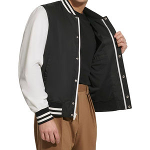 Chaqueta de béisbol personalizada de alta calidad para hombre, talla juvenil con diseño de Jersey apilado, chaqueta de béisbol universitaria para hombre - Product Image 3