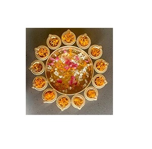 Urli เหล็กทุบกลมพร้อมใบสำหรับตกแต่งบ้านตกแต่งโต๊ะสำหรับปาร์ตี้ - Product Image 4
