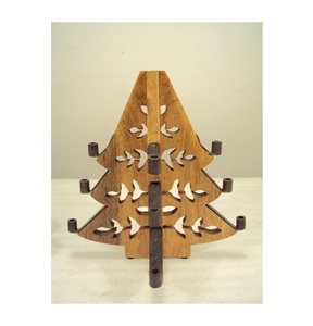 Artículo especial de madera del siglo Portavelas moderno Menorah Soporte de metal de gran calidad - Product Image 1