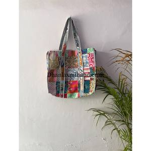 Wholesale Women's Hand Stitched <b>Patchwork</b> Quilting Tote <b>Bags</b> Large Casual Shoulder Shopping Handbags Handmade Indian Handbags - Product Image 4