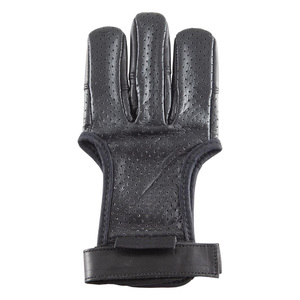 OEM Customized Outdoor Sports Perforated Genuine Cow Leather <b>Archery</b> Shooting <b>Glove</b> with Genuine Cow Leather Fingertips - Product Image 1