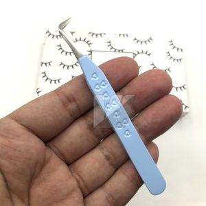 Pince à épiler professionnelle d'extension de cils à poignée diamantée avec logo personnalisé nouvel acier inoxydable durable avec pointe pointue - Product Image 1