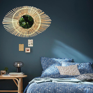 Luxe Moderne Rotin Osier Film Style Miroir En Forme D'oeil Arrangement Art Déco Suspendu Décoration de La Maison pour Salon Mur - Product Image 5