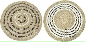 Ensemble de jacinthes d'eau en jonc de mer tissé à la main rustique moderne et durable napperons en cuir sous-verres Combo chambre à coucher maison Table à manger - Product Image 4