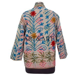 Nouvelle arrivée, veste indienne en coton fait main, patchwork multicolore, broderie kantha, écologique, style ethnique bohème pour un usage décontracté - Product Image 6