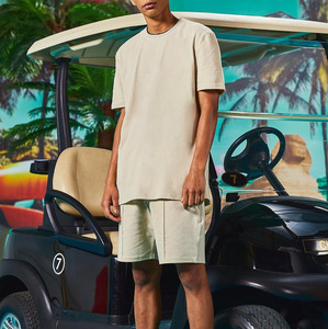 Personalizado Hombres Pantalones Cortos camiseta Conjunto Streetwear Puntada de Algodón de Gran Tamaño Unisex En Blanco Hombres Conjuntos de Verano - Product Image 6