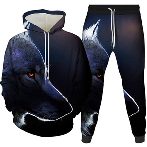 Chándal de invierno con estampado de lobo para hombre hecho a medida de alta calidad para correr-Venta al por mayor - Product Image 3