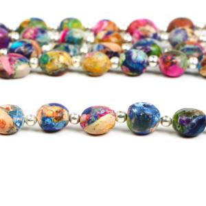 Cuentas de turquesa Mohave arcoíris lisas, tipo pepita, piedras preciosas sueltas para la fabricación de joyas, del fabricante. - Product Image 3