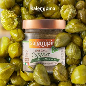 100% İtalyan en kaliteli kullanıma hazır Apetizer Sicilian kapari Pesto ile almonds190 gr