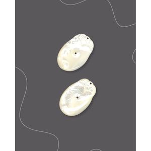 Perles en vrac de forme libre en nacre blanche - Product Image 1