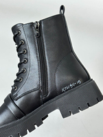 Bottes en cuir à fermeture éclair latérale pour l'hiver, doublure en microfibre et coton, pour agents de sécurité - Grande Vente
