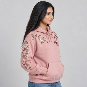 Sudadera con capucha bordada para mujer, diseñada para un estilo casual moderno, con tela acogedora, costuras hermosas y un atractivo versátil para el día a día. - Product Image 5
