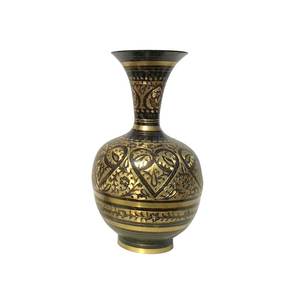 High Quality Decorative Brass Flower <b>Vase</b> With <b>Engraving</b> Gold And Black Paint Finished For Home Decor - Product Image 4