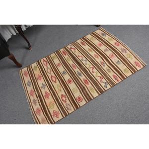 2.8x4.5 ft Turkish <b>Rug</b>, Vintage <b>Small</b> <b>Rug</b>, Brown Red Check <b>Rug</b> - Product Image 5