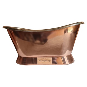 Bañera de cobre hecha a mano, independiente, aspecto pulido de cobre, diseñador, nueva bañera de cobre puro, bañera moderna de lujo para Hotel - Product Image 2