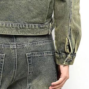 Chaqueta de Mezclilla de Algodón de Punto Transpirable con Cuello Camisero para Hombre, Estilo Informal y Holgado - Product Image 6