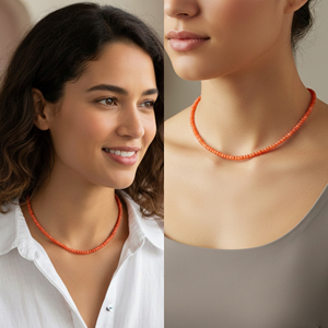 Collar de Perlas Ajustables de Plata de Ley con Baño de Oro y Rodio, con Cuentas Facetadas de Ónix Rojo en Forma de Rondelle, Regalo de Boda - Product Image 6