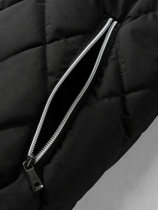 Chaqueta de Invierno Acolchada Personalizada para Hombre, Nueva Llegada, Chaqueta de Cuero con Decoración de Piel, Servicio OEM - Product Image 2