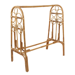 Perchero de mimbre natural de doble nivel, diseño minimalista ecológico para bebé/niños, armario, organizador de ropa hecho a mano - Product Image 1