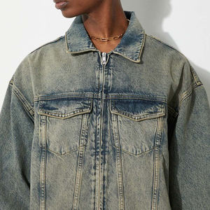 Veste de marque à col décontracté pour hommes Veste en jean d'hiver pour hommes Manteau épais et chaud coupe-vent - Product Image 5