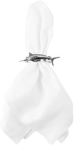 Marlin Fish Fine English Pewter On A Bufanda Servilletero Metal para Party Table Center pieces Unique Home Decor Servilletero - Product Image 2