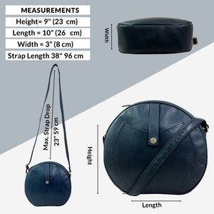 Bolso semicircular de cuero genuino para mujer, bandolera redonda, bolso de hombro de cuero genuino, elegante bolso Hobo Sling - Product Image 6