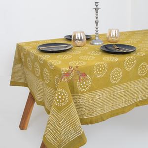 Nappe de table en coton 100 % imprimée au bloc floral Dabu pour restaurant, idéale pour les fêtes et la décoration intérieure (vente en gros) - Product Image 6