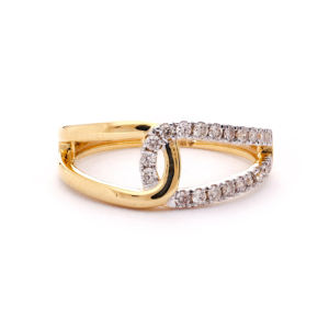 Anillo de Diamantes Entrelazados de Oro de Lujo para Mujer, Joyería de Boda y Compromiso - Product Image 1