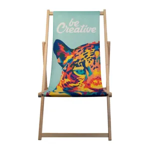 Chaise longue en bois RPET durable Mandalay, chaise de merchandising écologique et durable - Product Image 4