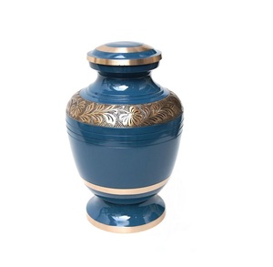<b>Funeral</b> <b>Supplies</b> Brass Cremation Adult Urn Red Enameled Keepsake Adult Ashes Urn Exporters From India - Product Image 3